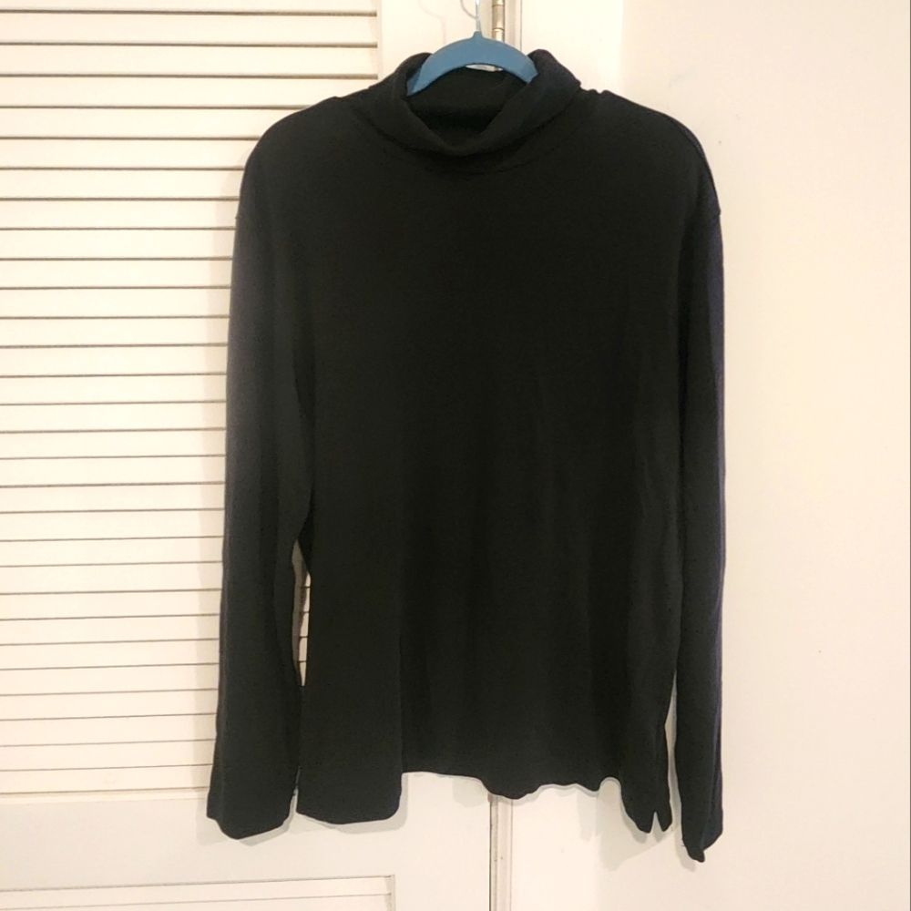Black Turtleneck Long Sleeve Top For men Size L Made Of Cotton Excellen Conditio